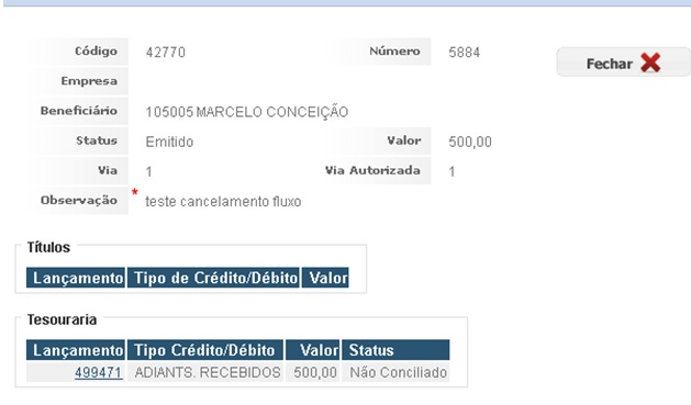 Versão VS32 - Fluxo Para O Processo De Cancelamento De Recibos ...